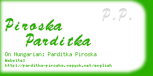piroska parditka business card